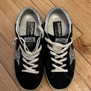 Golden Goose Black and Silver Sneakers